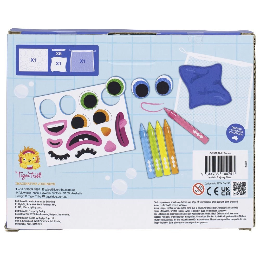 Bath Faces - Multi Colour 3+ 5x Bath crayons