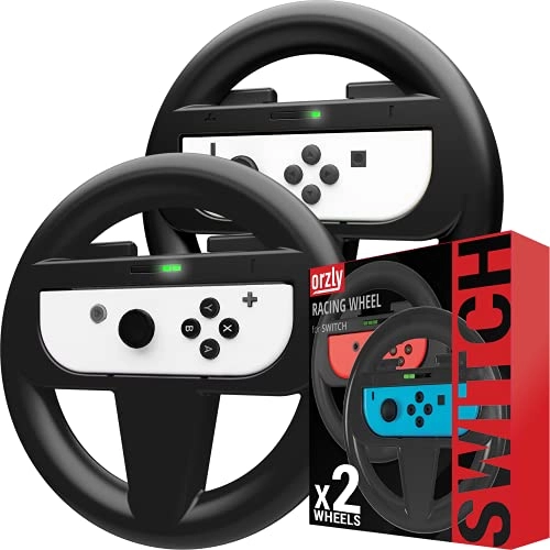 Orzly Steering Wheel Racing Wheel - Nintendo Switch 2 Twin Pack