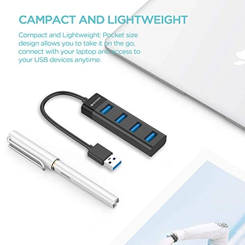 4-Port USB 3.0 Hub - Compact Size 5Gbps