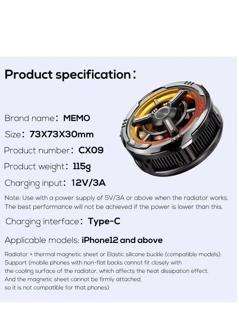 CX09 - Magnetic Mobile Phone Cooling Fan USB-Powered