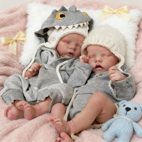Reborn Baby Doll - 18 inch Silicone Boy and Girl Ages 3+ Bundle