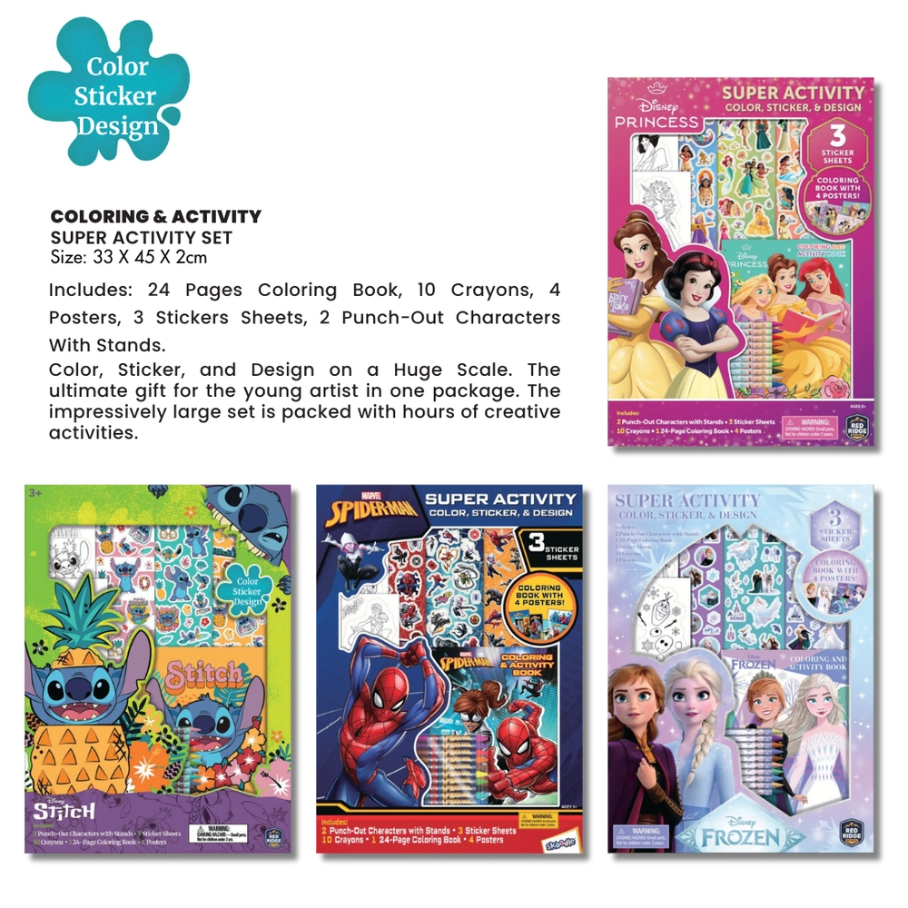 Princess Activity Sticker Book 3 pcs