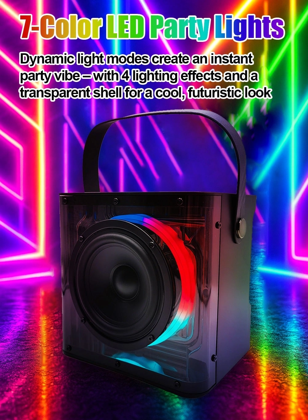 Portable Karaoke Machine - 2 wireless Bluetooth microphones