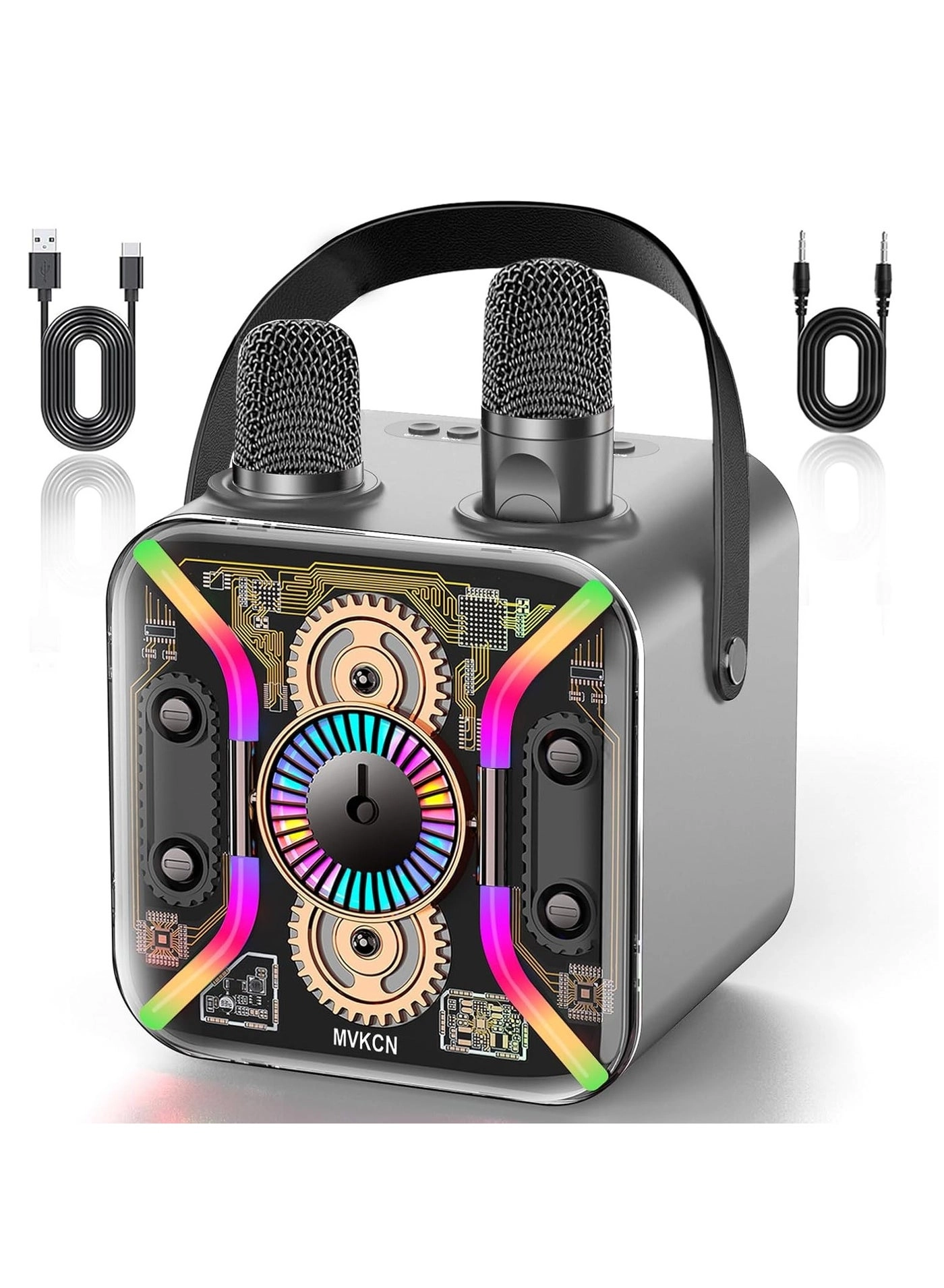 Portable Bluetooth Speaker PA System - 2 Wireless Microphones