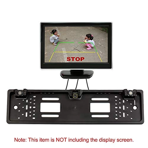 EU License Plate Frame + 12-LED Night Vision Rear View Camera + Reversing Radar System - Night vision 1080P