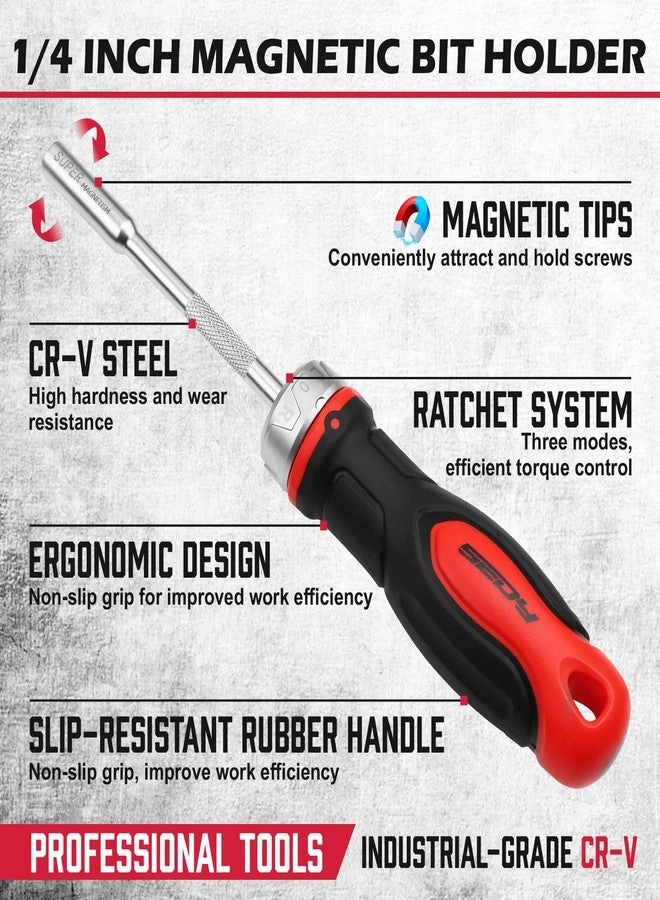 Magnetic Ratcheting Multi-Bit Screwdriver 220mm