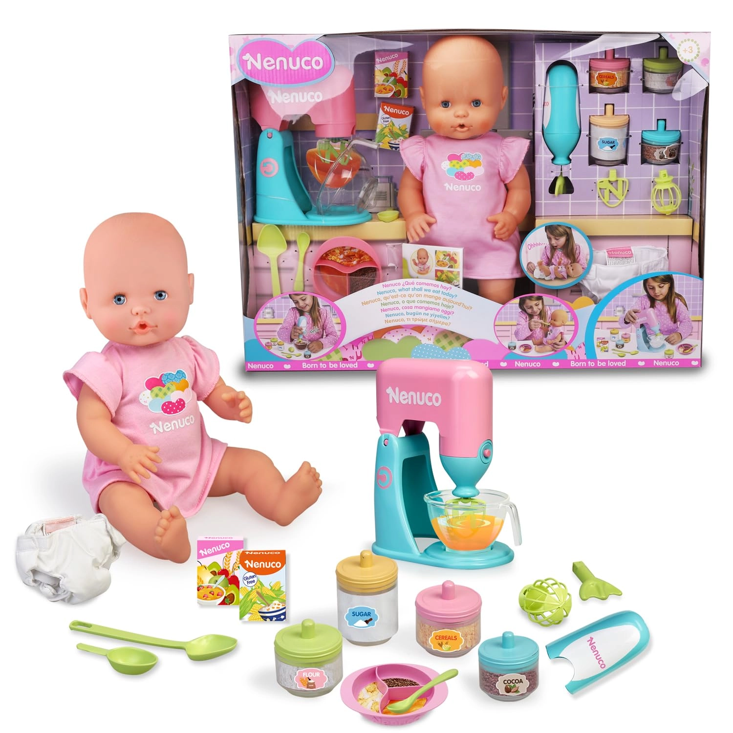Famosa What shall we eat today? - 42 cm Baby Doll two electronic toys Ages 3+