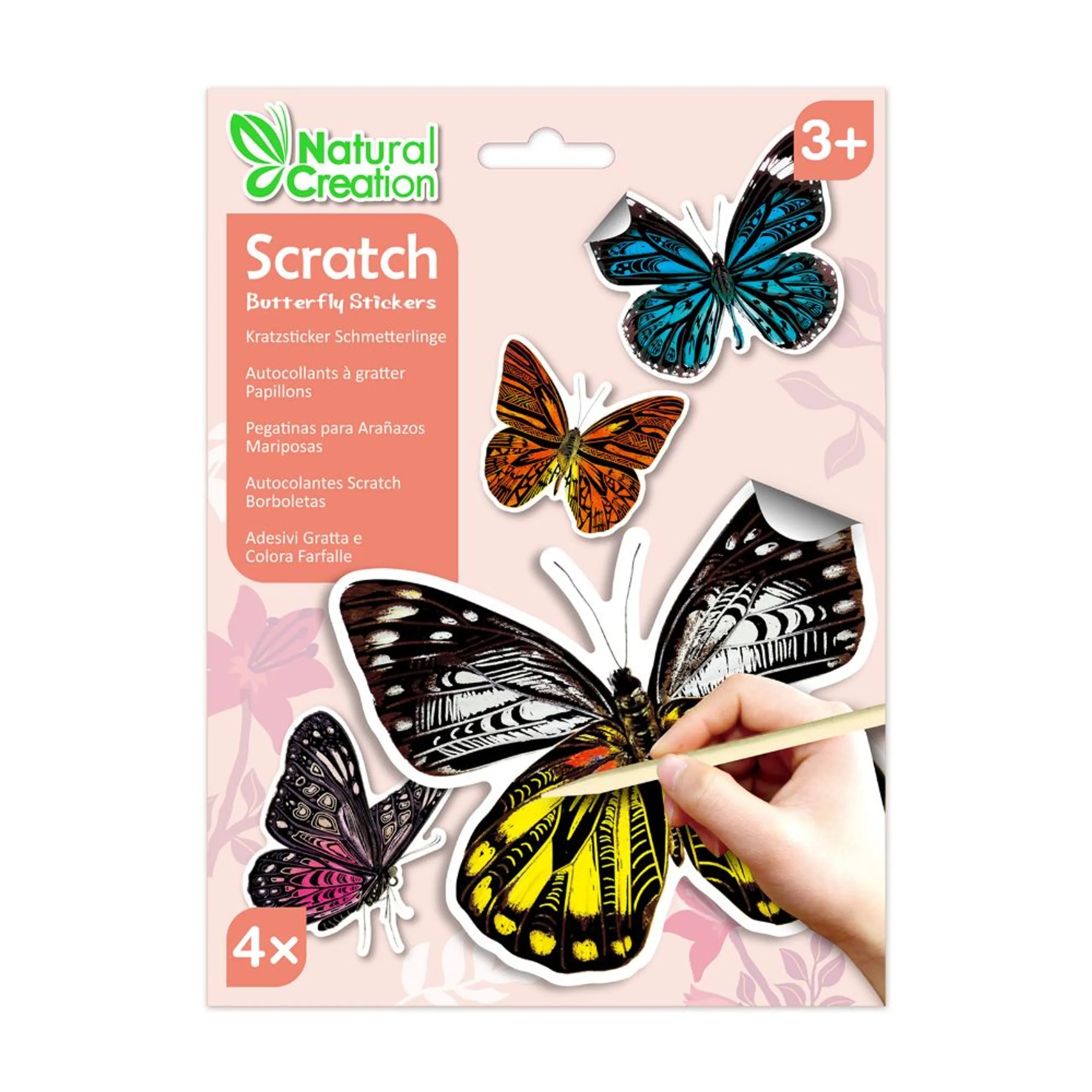 Avenir Scratch Butterfly Sticker Book 4 pcs