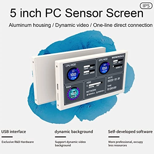 Computer Temp Monitor - 800×480 5 Inches