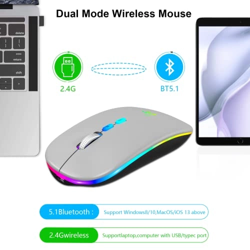 LED Slim Rechargeable Mouse - Wireless