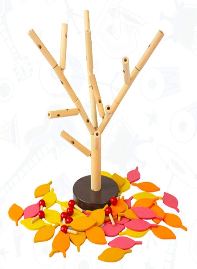 Tree-shaped wooden blocks - 2 pcs Green+Yellow 13.7 inches