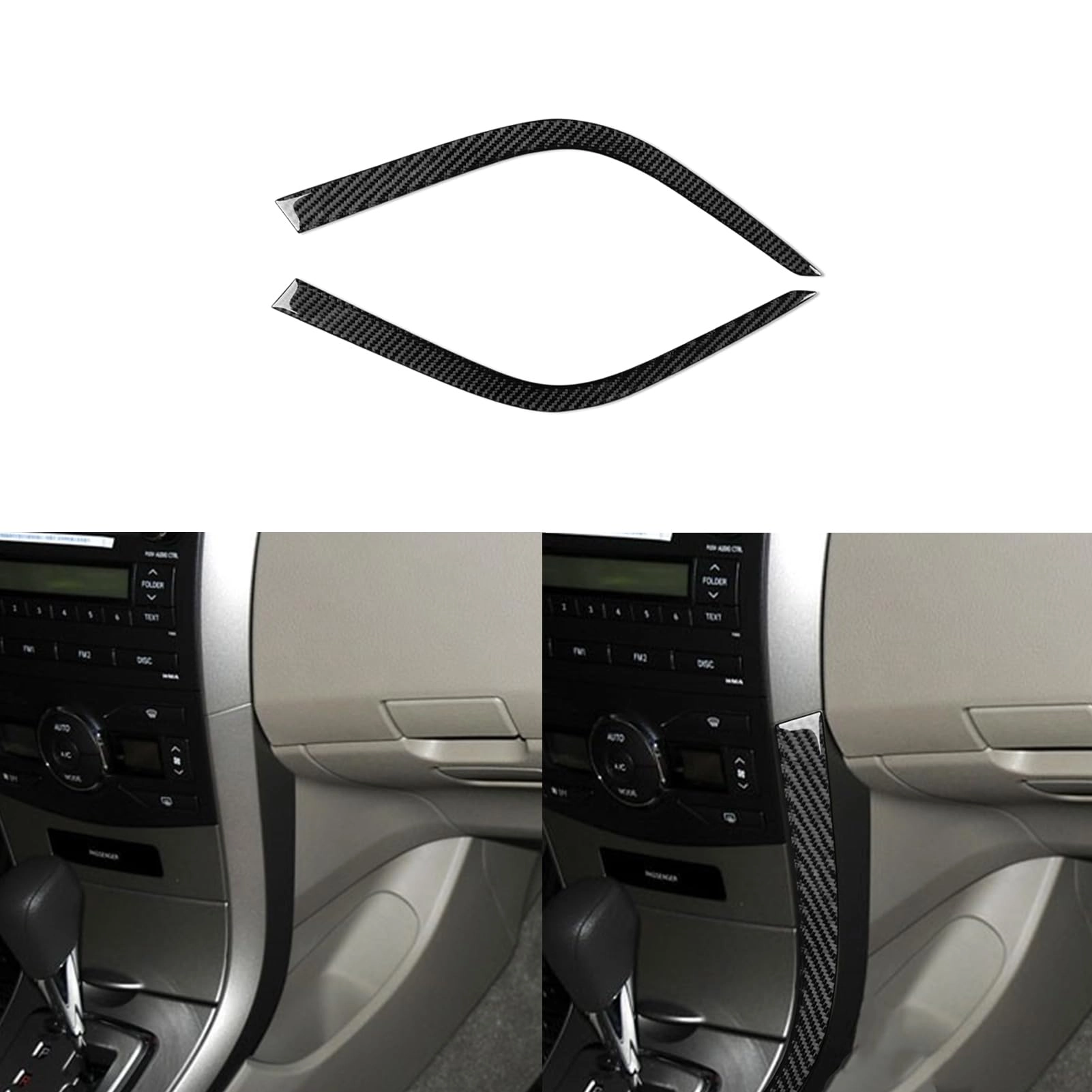 pjfus Center Console Gear Shift Side Panel Strip Decal Sticker - Toyota Corolla 2009 2010 2011 2012 2013