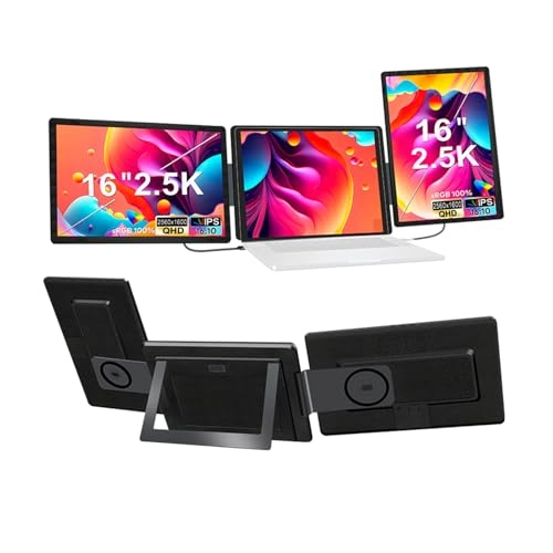 Portable Triple Screen Monitor - 2560x1600 16 Inches