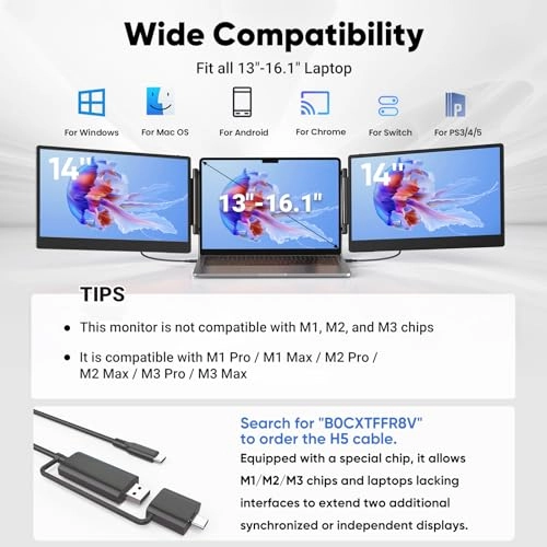Laptop Screen Extender - T2PRO 14 Inches 1920x1080