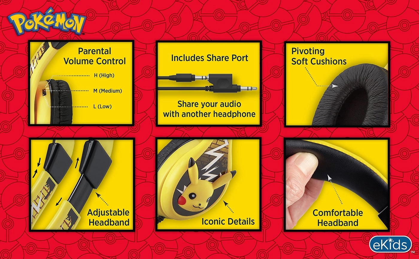 Pokemon Pikachu Wired Headphone