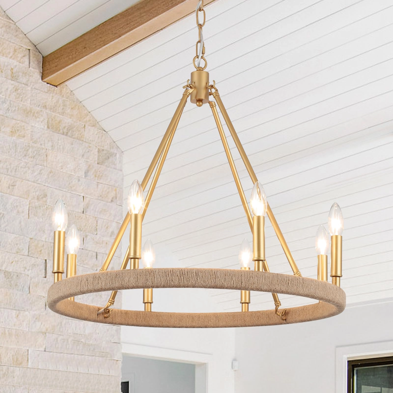ZJVAIVE Wagon Wheel Chandelier - 59"(150cm) max