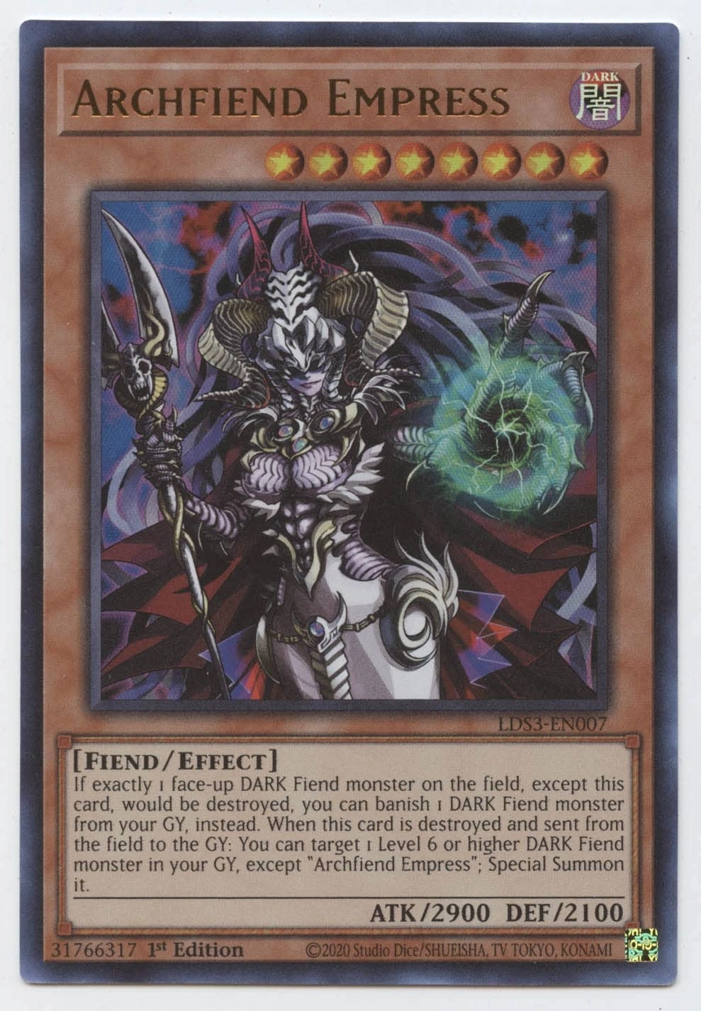 Yu-Gi-Oh! Archfiend Empress LDS3-EN007 - English 1st Edition