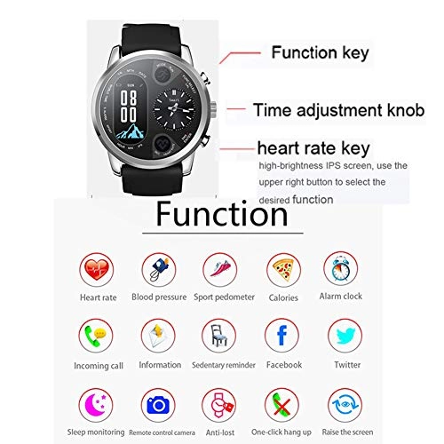 Dual Display Men's Smart Watch + Premium blue-too-th Headset
