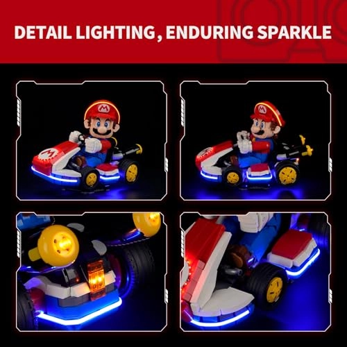 Light for LEGO Mario Kart Mario & Standard Kart 72037 - Plastic Super Mario