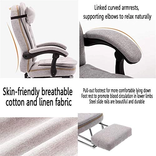 Reclining Chair - Fabric Cotton Black