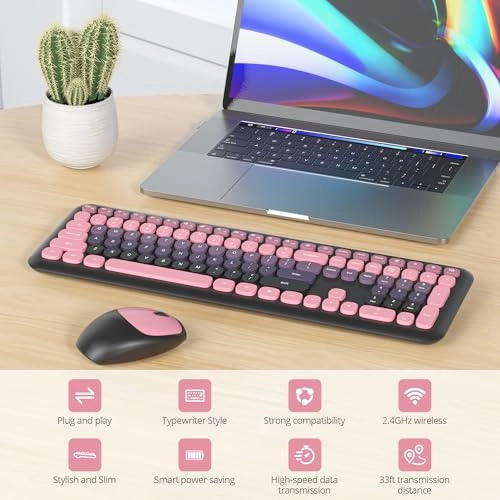 Quiet Keyboard and Mouse - QWERTY Wireless