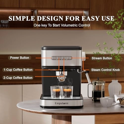 Espresso Machine - 20 Bar Milk Frother Steam Wand