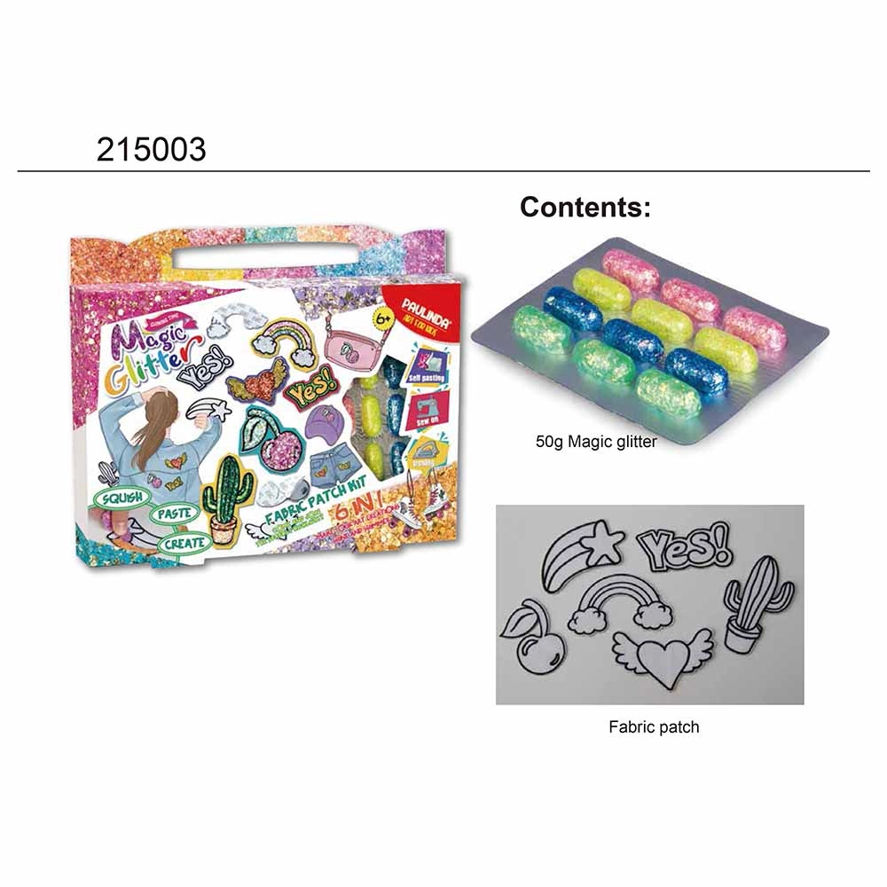 Fabric Patch Kit & Magic Glitter - 6+ years 12 pcs