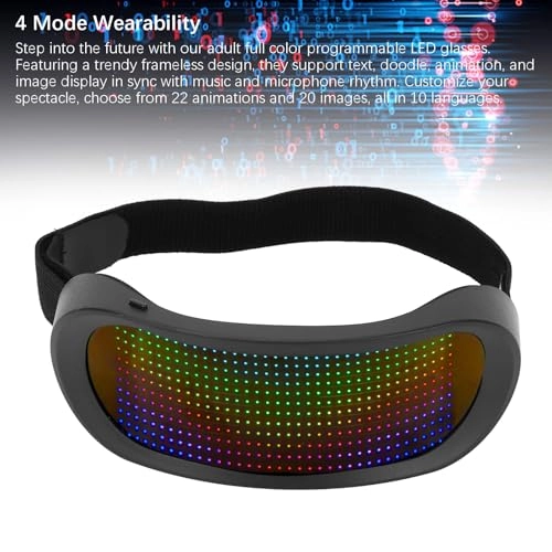 LED Light Up Glasses - Bluetooth Programmable 432 RGB Pixels APP Controlled