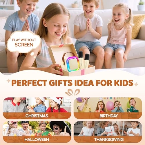 Mini Karaoke Machine - 2 Wireless Mics