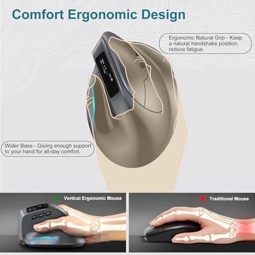 Ergonomic Vertical Mouse - Wireless