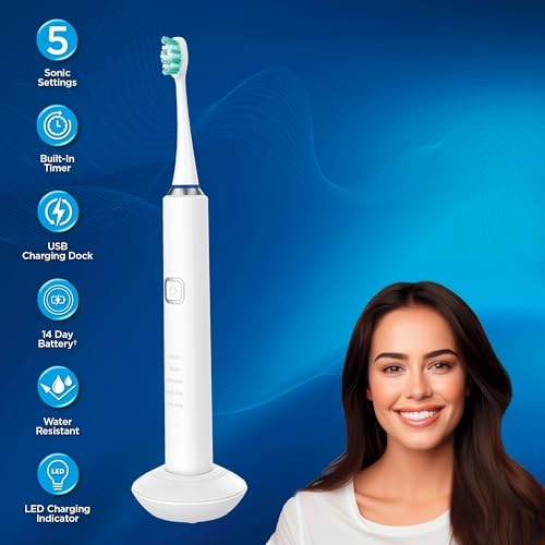 Miracle Smile Sonic Toothbrush - 40,000 VPM 5 Cleaning Modes