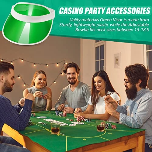 Dealer Visor + Bow Tie + Armband - 3 Pcs