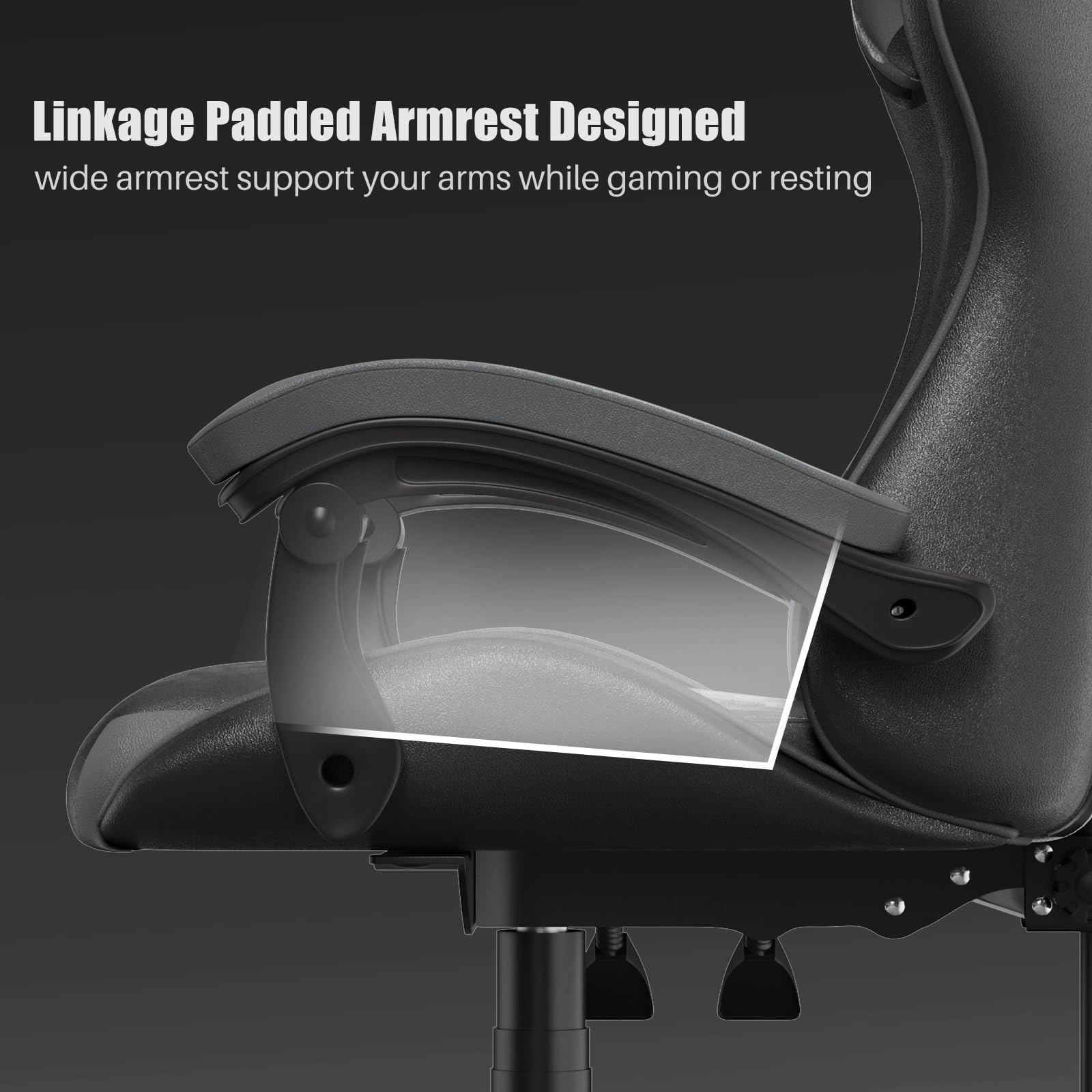 A gaming chair - Adjustable Height Reclining Feature