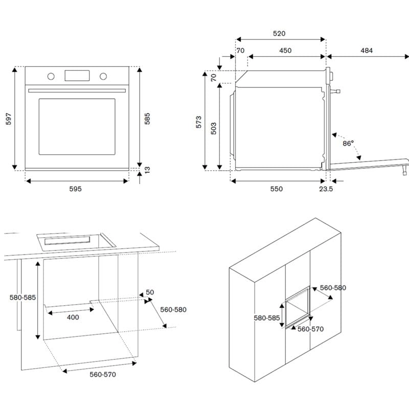 Professional Series F605PROGKX 60cm Gas Oven