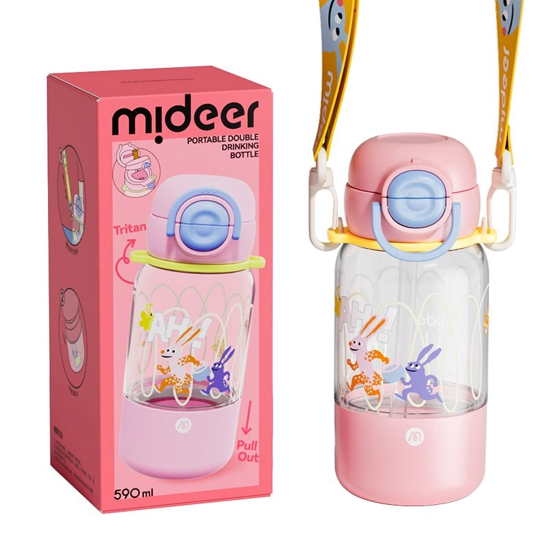 MIDEER Pink Bunny Water Bottle - 590 ml