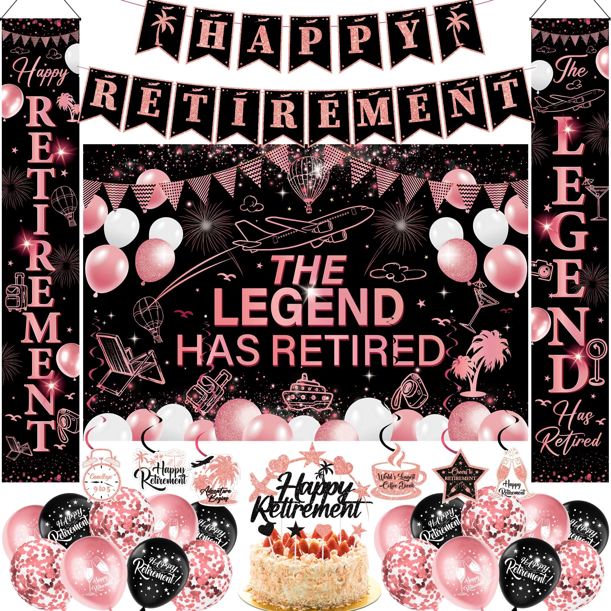 yiiyyuuko Retirement Party Decorations - 34 Pcs Kit