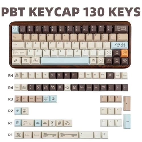 130 Keys Minimalist Cute Capybara Keycaps - ANSI US and UK Keycap Puller
