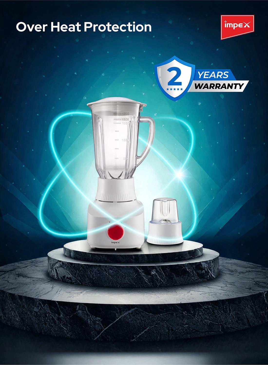 BL 3509 - 2 in 1 Blender & Grinder 2-Speed Control with Pulse Motor Overheat Protection