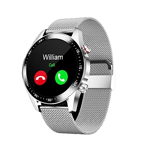 Full-screen touch Bluetooth smartwatch - 1.28 Inches 240mAh Silver steel
