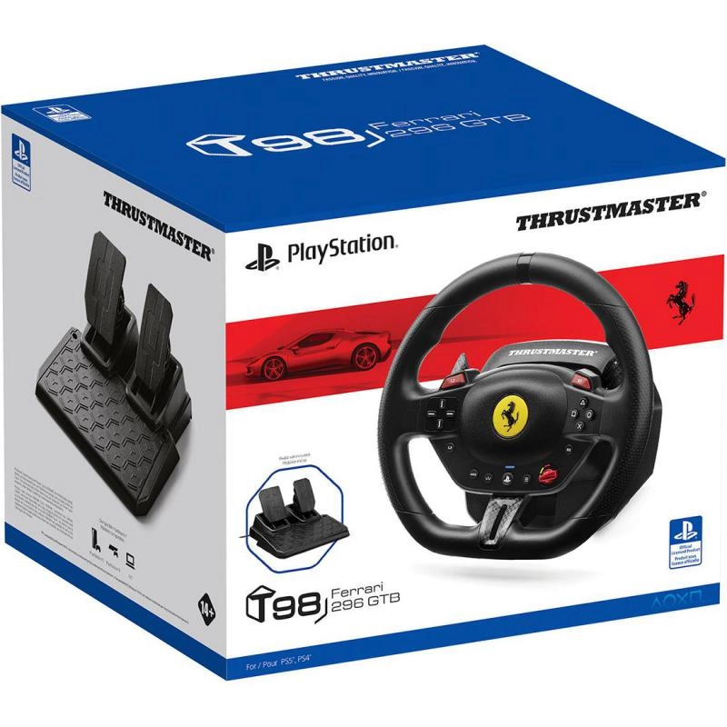 T98-P Ferrari 296 GTB Racing Wheel & Pedals - Playstation