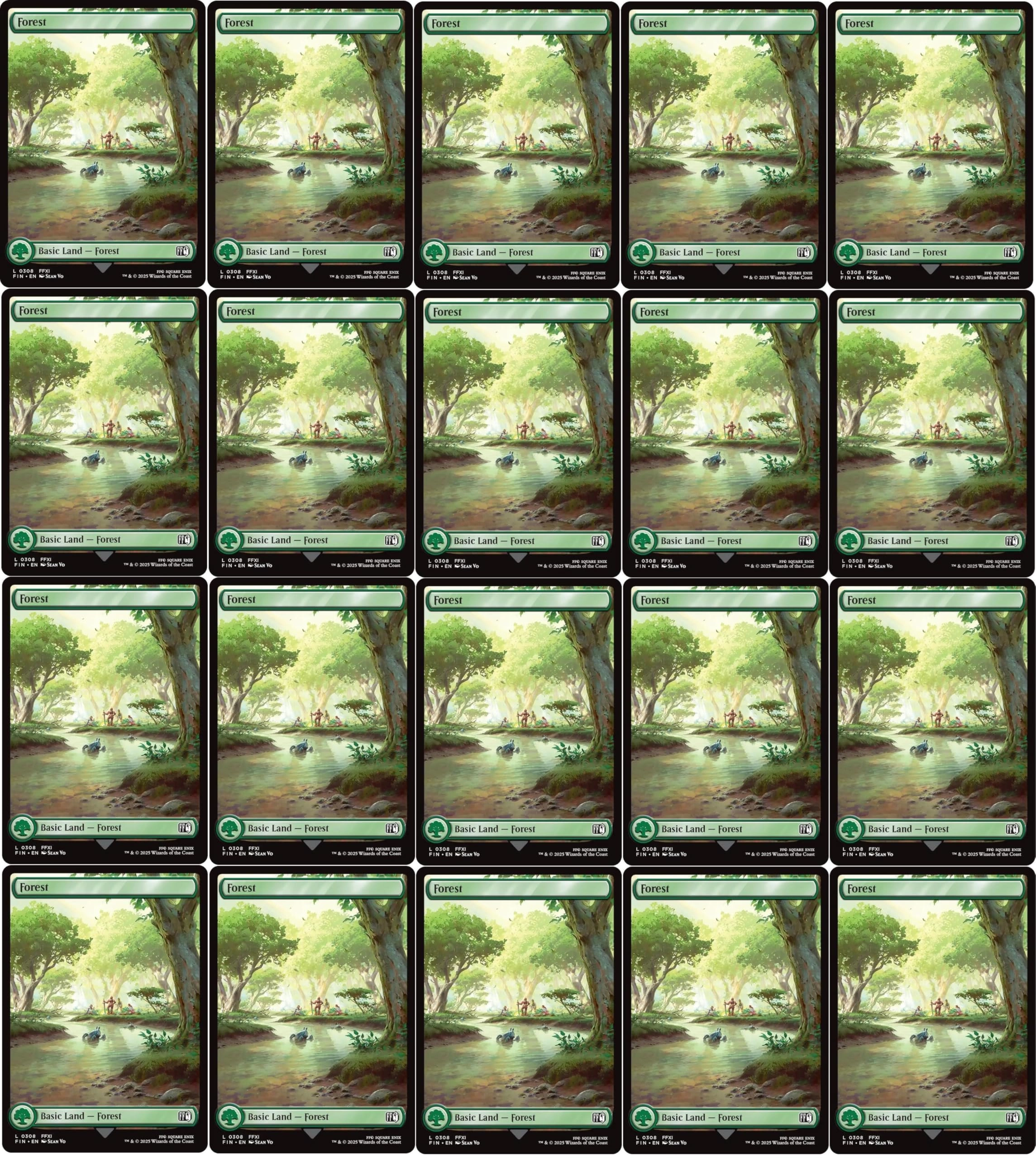 MTG Decks & More Magic The Gathering Final Fantasy Full Art Forest #308 - 20pcs