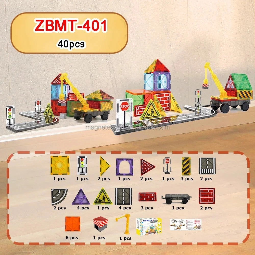 Bluejw Magnetic Tiles - EN71 Certified Plastic