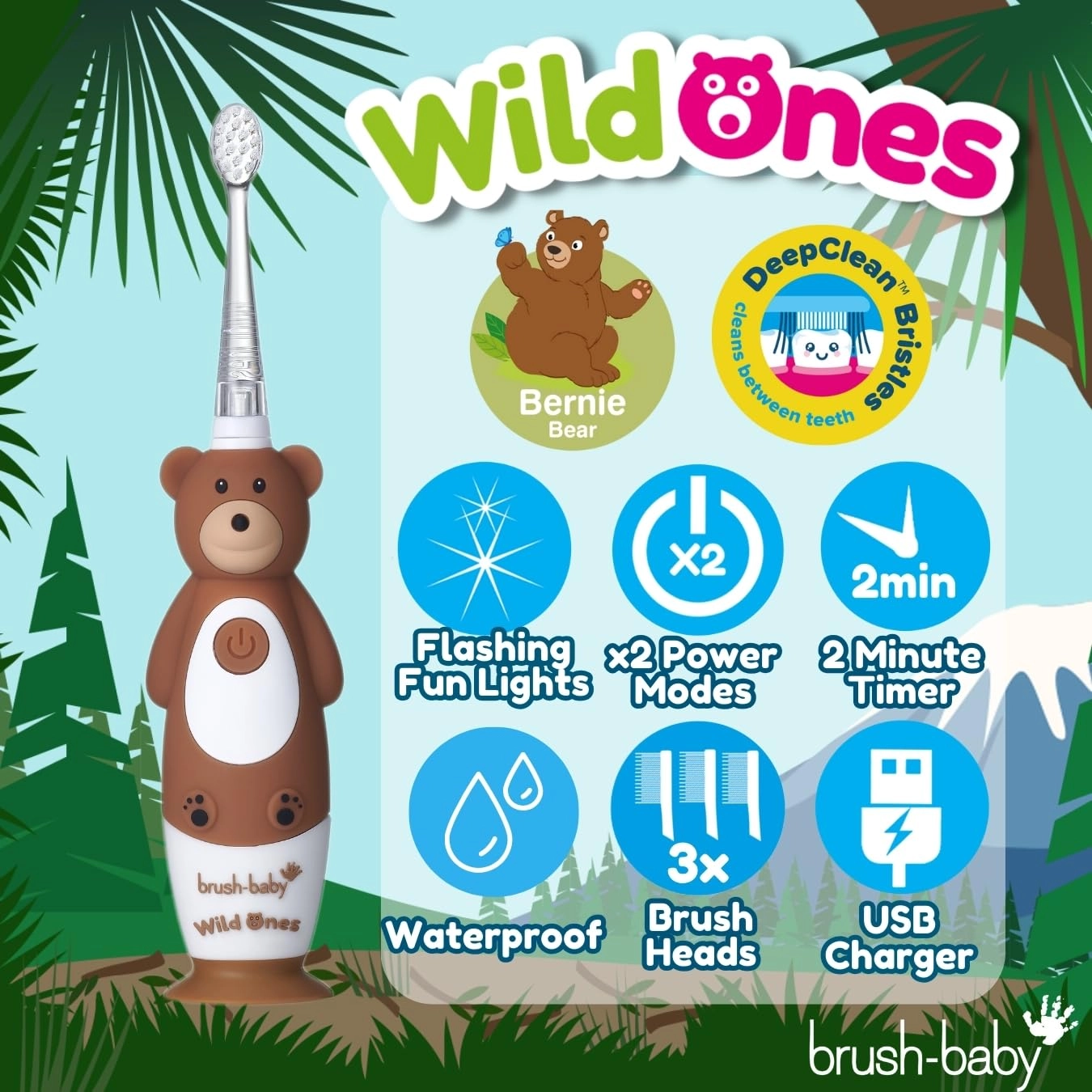 Kids Rechargeable Electric Toothbrush - 0-10 Years Bear Design