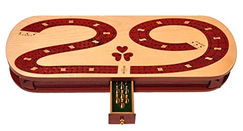 3 Track Cribbage Board - 29 shape Blood wood / Maple