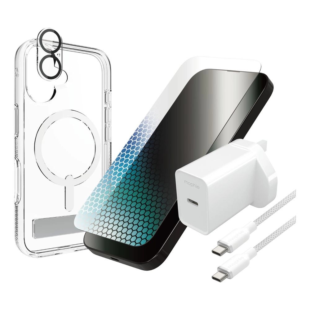 ZAGG Crystal Palace Litesnap - iPhone 16 Pro Max + Glass Eliteprivacy + Glasselite Anti Glare Camera + Cable & Power