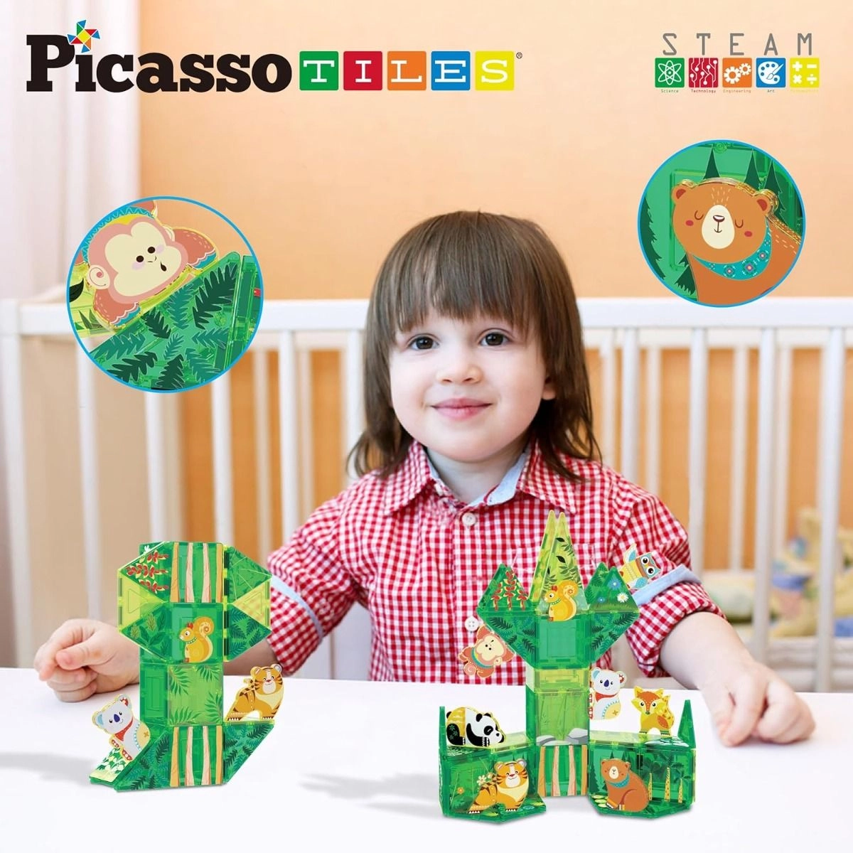 Magnetic Block Forest Animals - 8 pcs