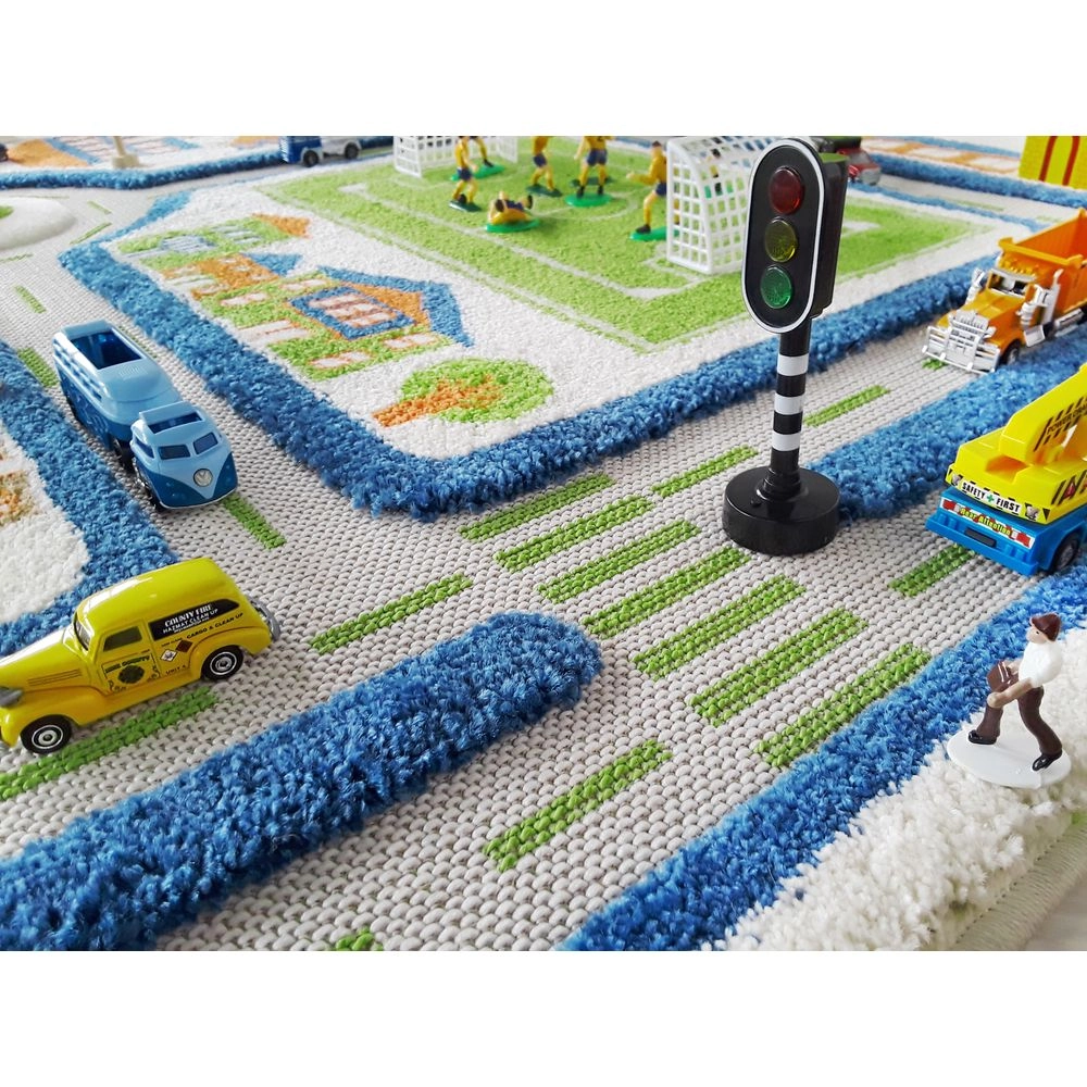 Traffic Design Educational 3D Carpet Playmat - Traffic Blue 12 months