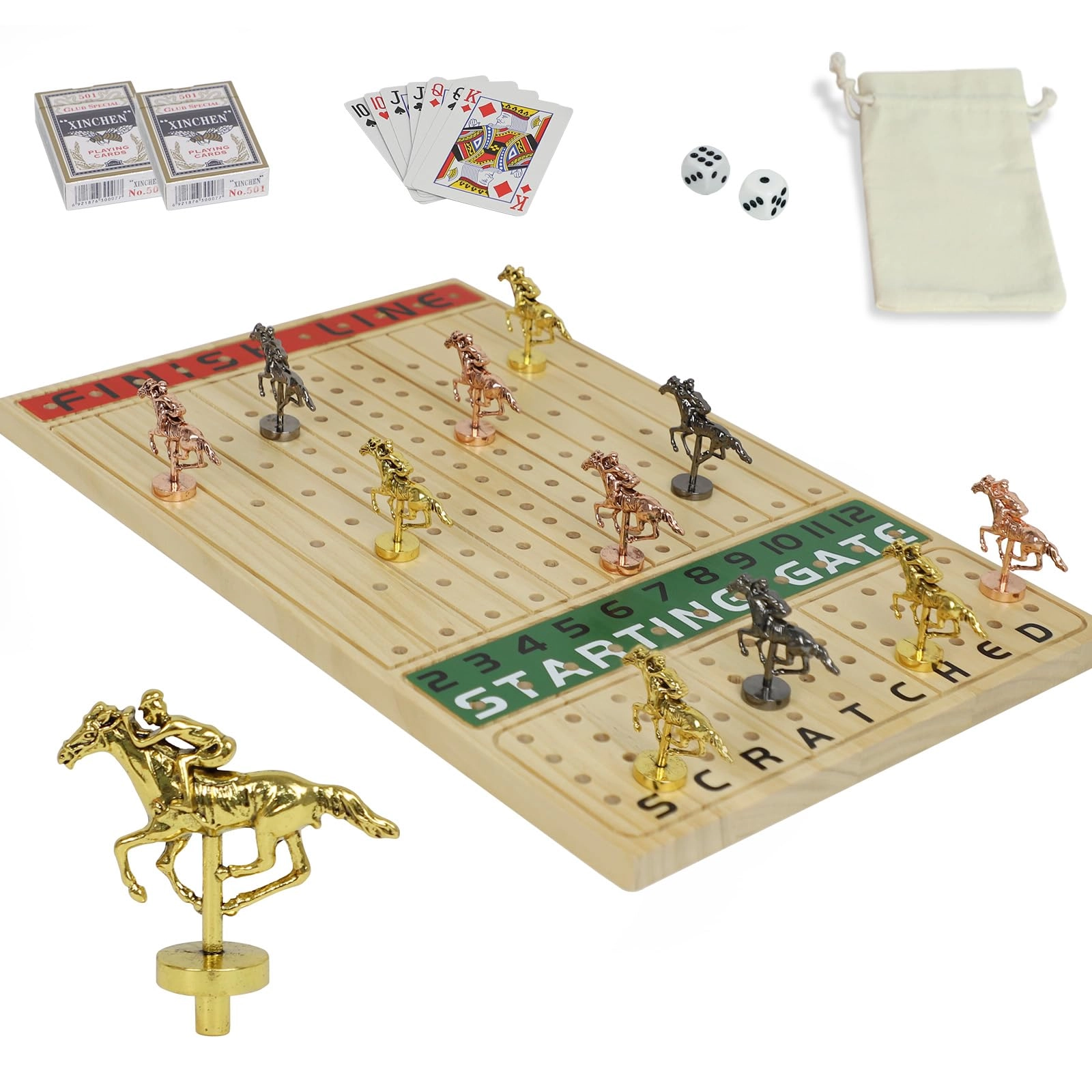 Horse Racing Board Game - Solid Wood Luxury Edition