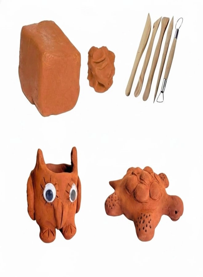 KALARANG CLUB Terracotta Clay Modelling Kit - DIY Natural Air-Dry with Tools & Accessories