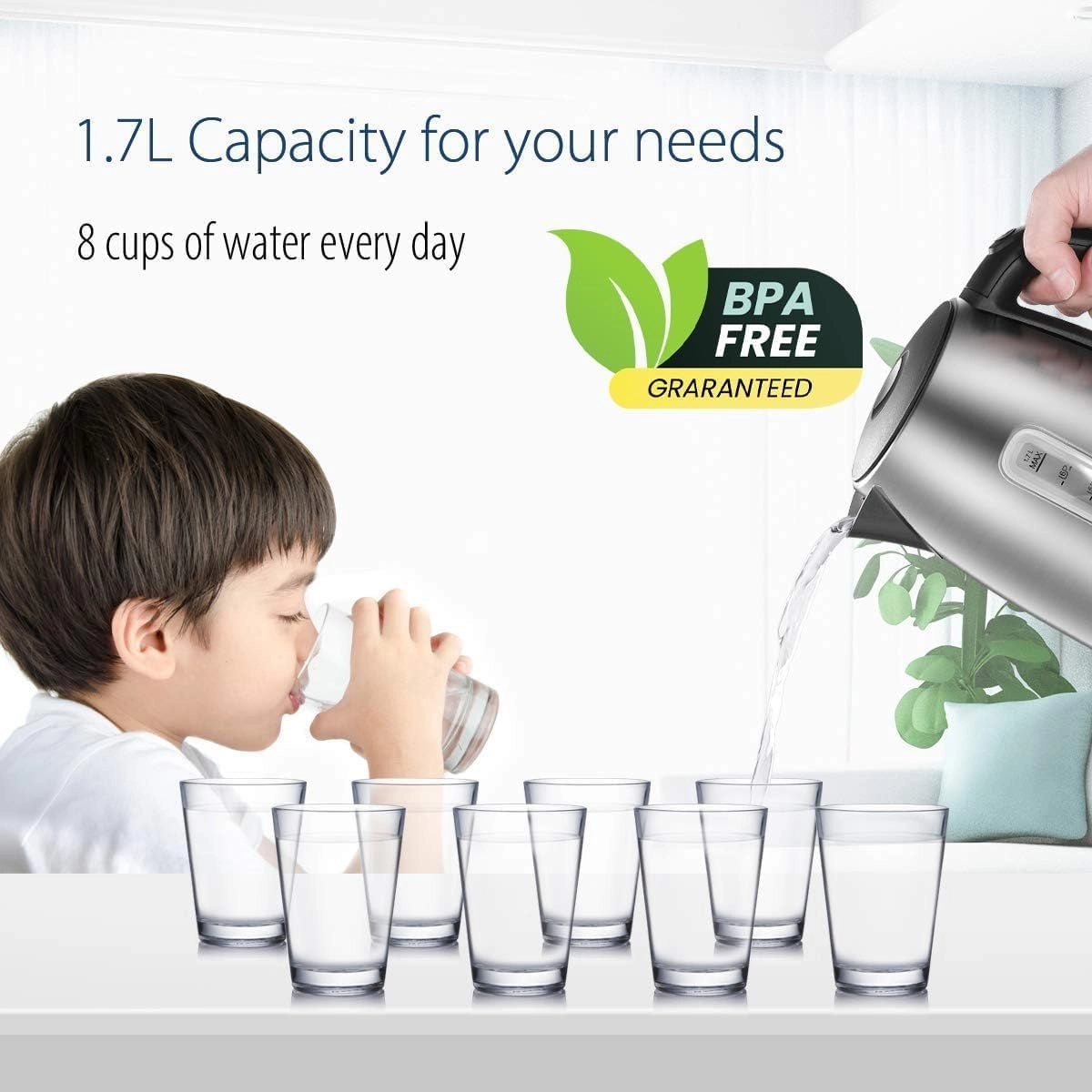 Cordless Stainless Steel Electric Kettle